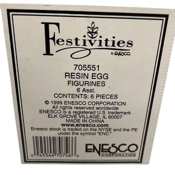 Enesco Set Of 6 Enesco Festivities Resin Egg Figurines Decorative Collectibles M - Picture 5 of 8